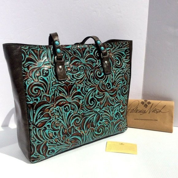 Patricia Nash Handbags - Patricia Nash Solaro Turquoise Leather Tote NWT